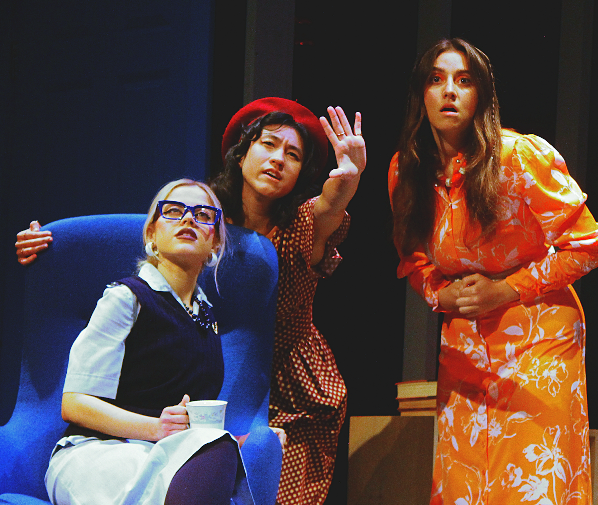 Three Theatre Arts Students on Stage