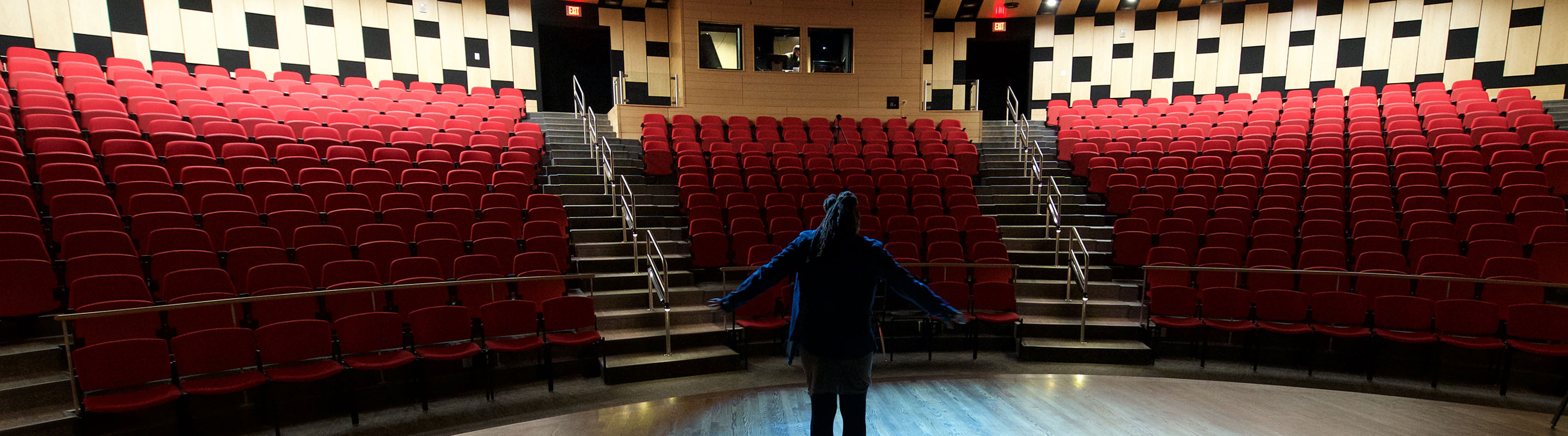 Student in Nunemaker Auditorium
