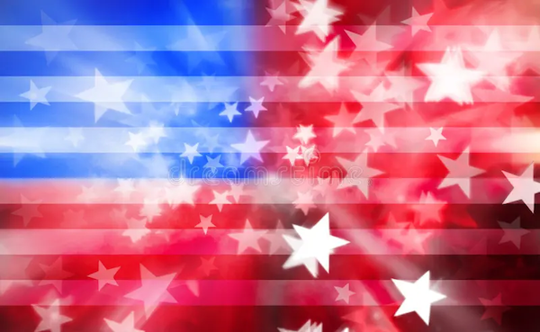 Graphic of the american flag with stars shooting throughout